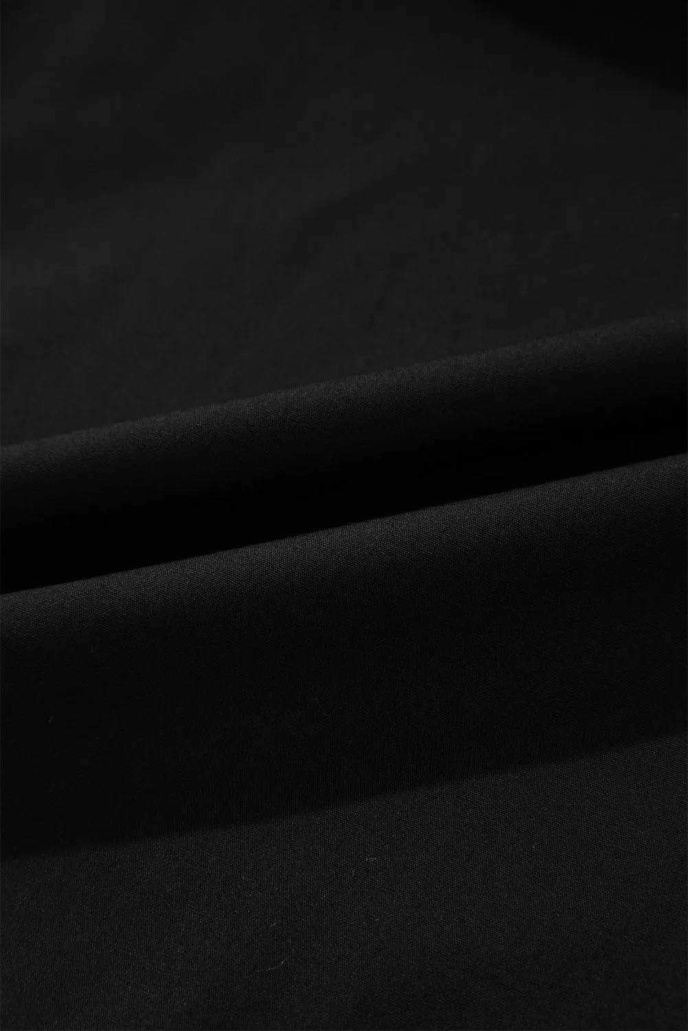 Black Contrast Ricrac Trim Short Sleeve V Neck Loose Mini Dress