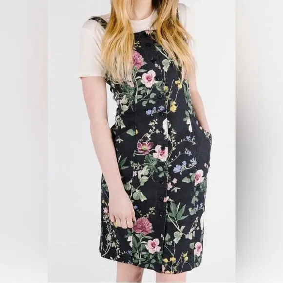 Black denim, overalls, Level 99 floral Amelia dress