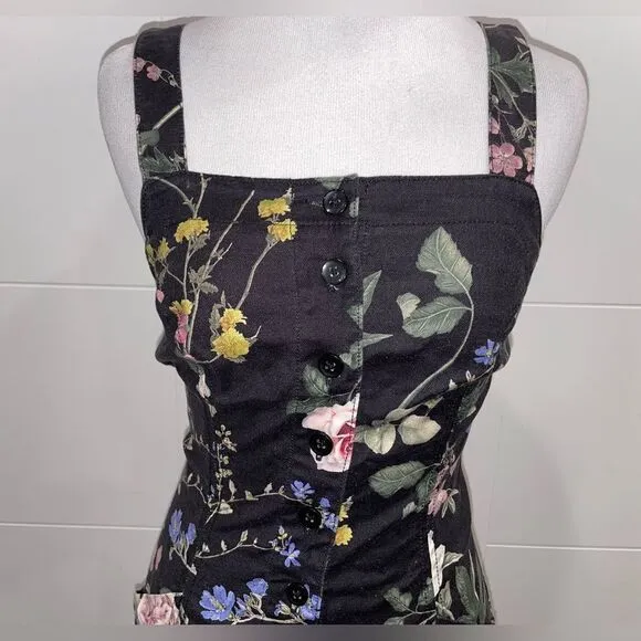 Black denim, overalls, Level 99 floral Amelia dress