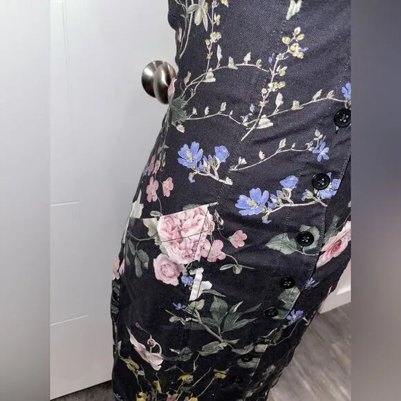 Black denim, overalls, Level 99 floral Amelia dress