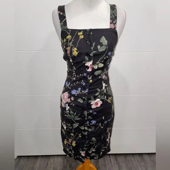 Black denim, overalls, Level 99 floral Amelia dress