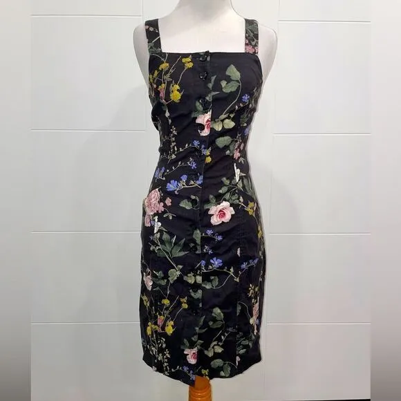 Black denim, overalls, Level 99 floral Amelia dress