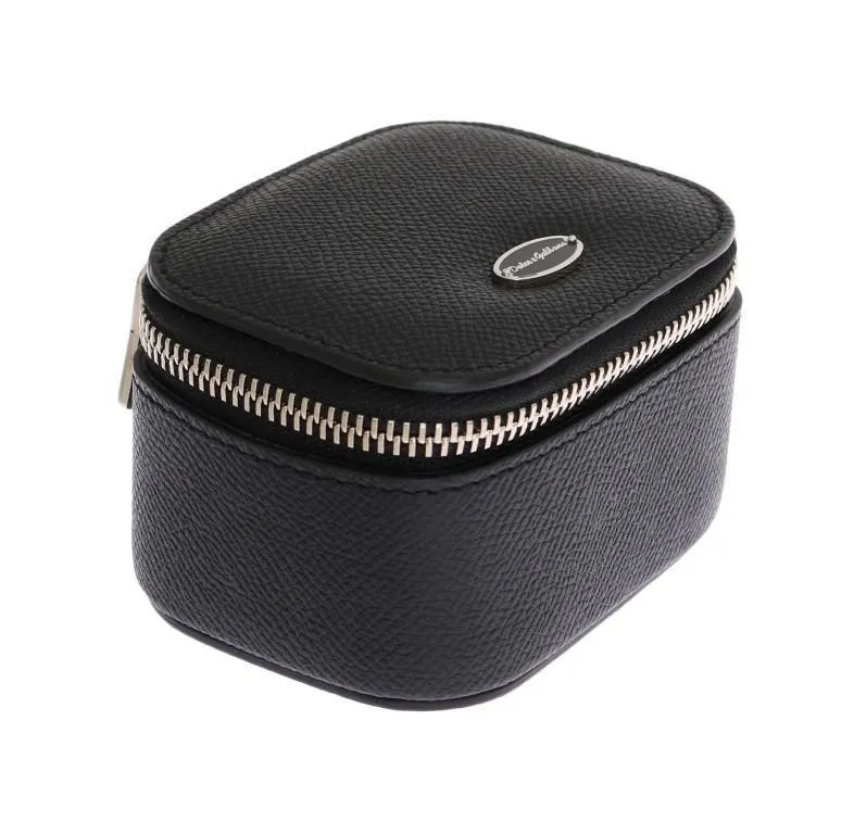 Black Leather Organizer Case Box