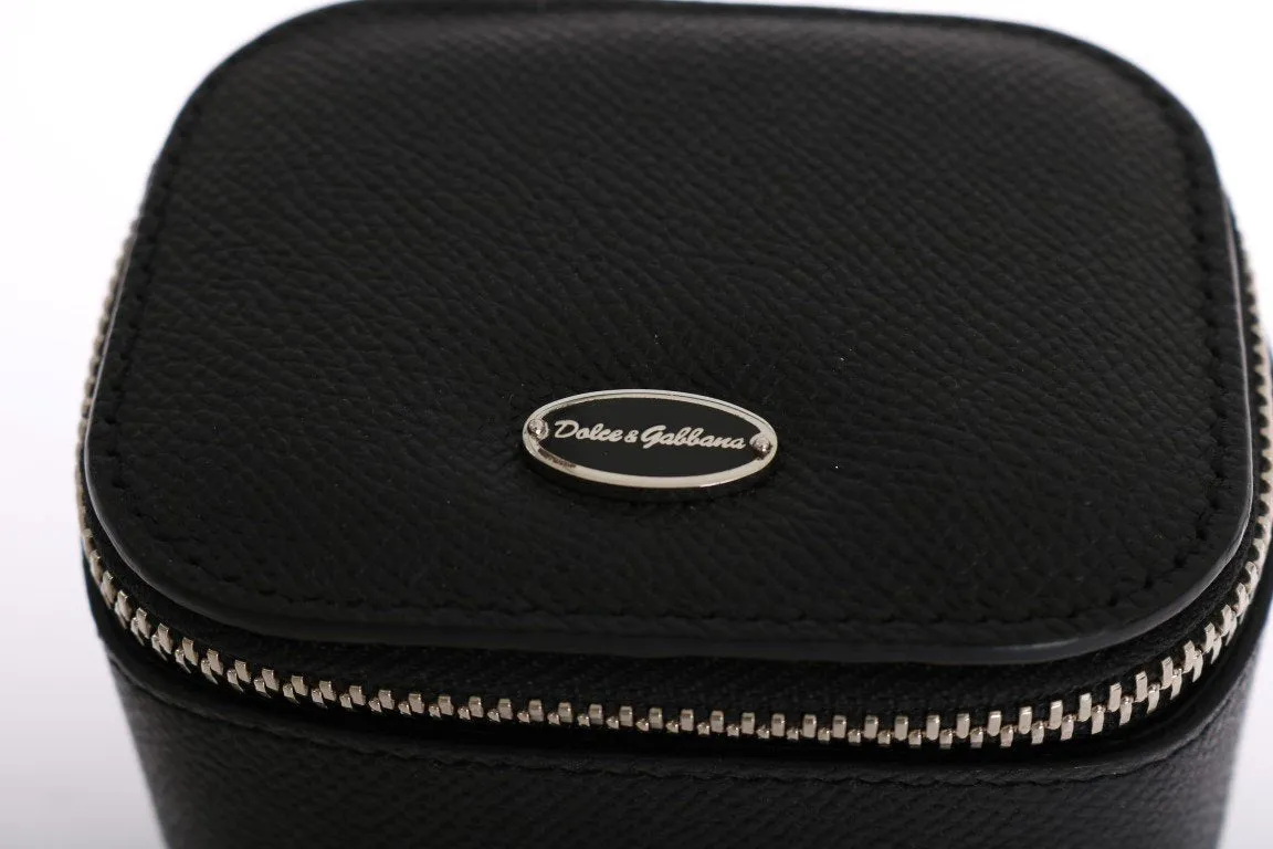 Black Leather Organizer Case Box
