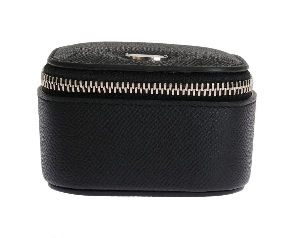 Black Leather Organizer Case Box