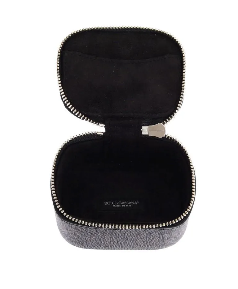 Black Leather Organizer Case Box