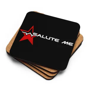 Black Salute Me Cork-back coaster