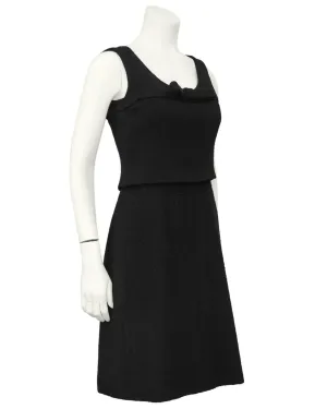 Black Wool Haute Couture Dress with Bow from 1961