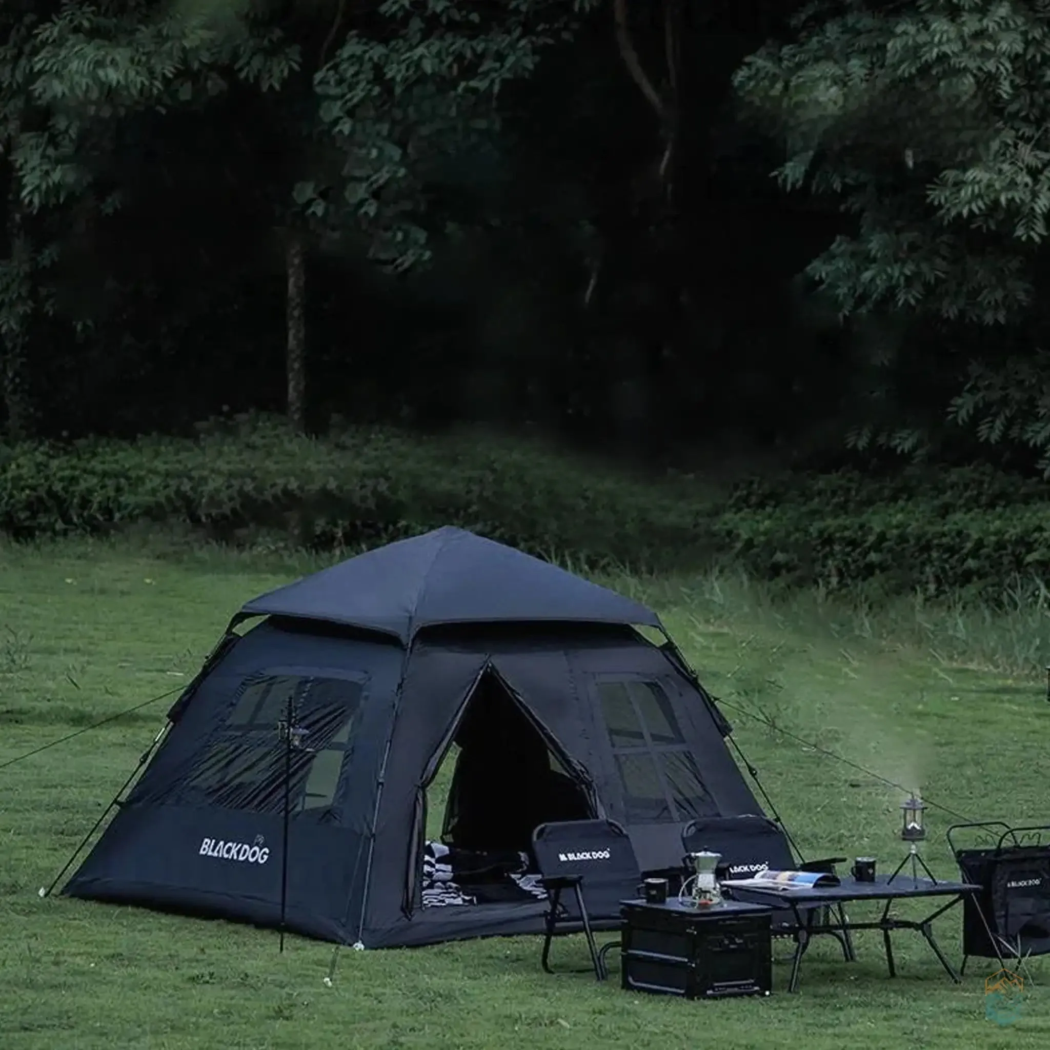 BLACKDOG Automatic Camping Tent for 3-4 People - Waterproof 150D, 2000mm