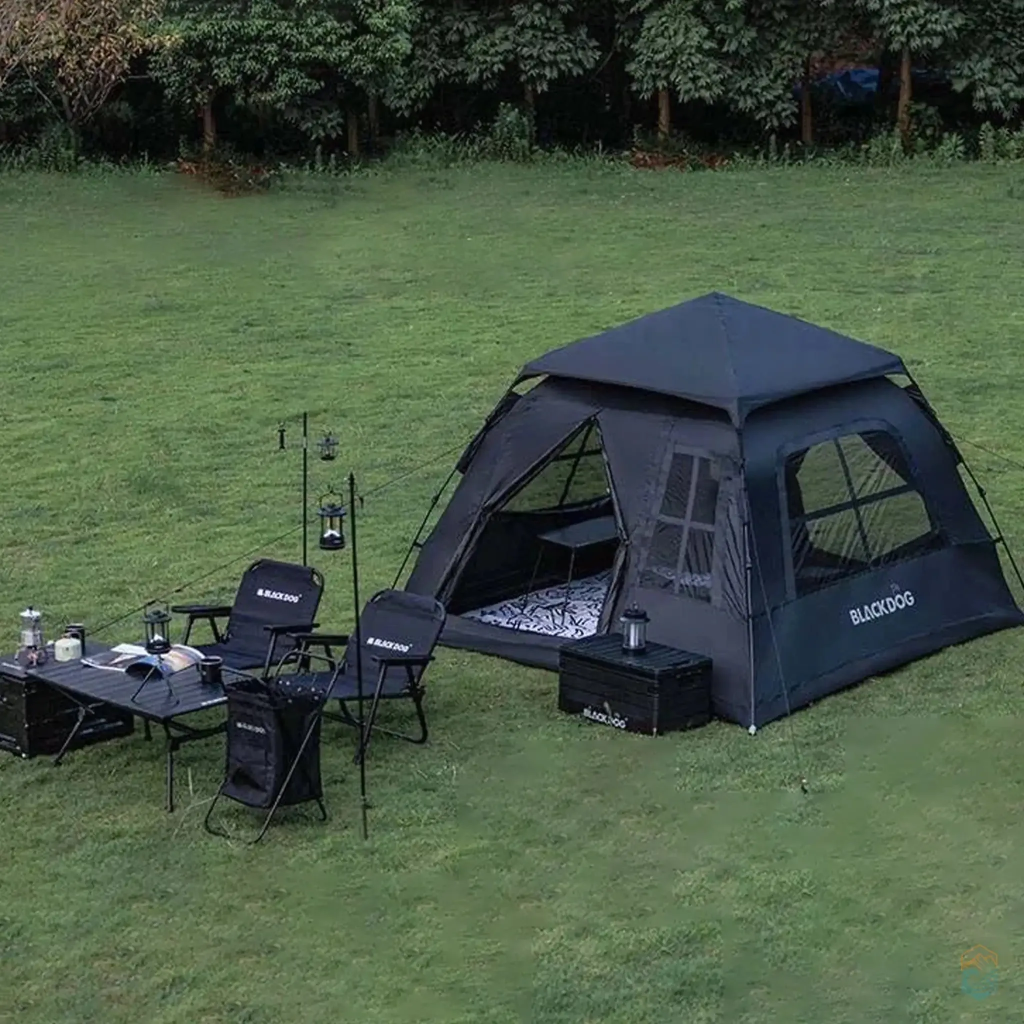 BLACKDOG Automatic Camping Tent for 3-4 People - Waterproof 150D, 2000mm