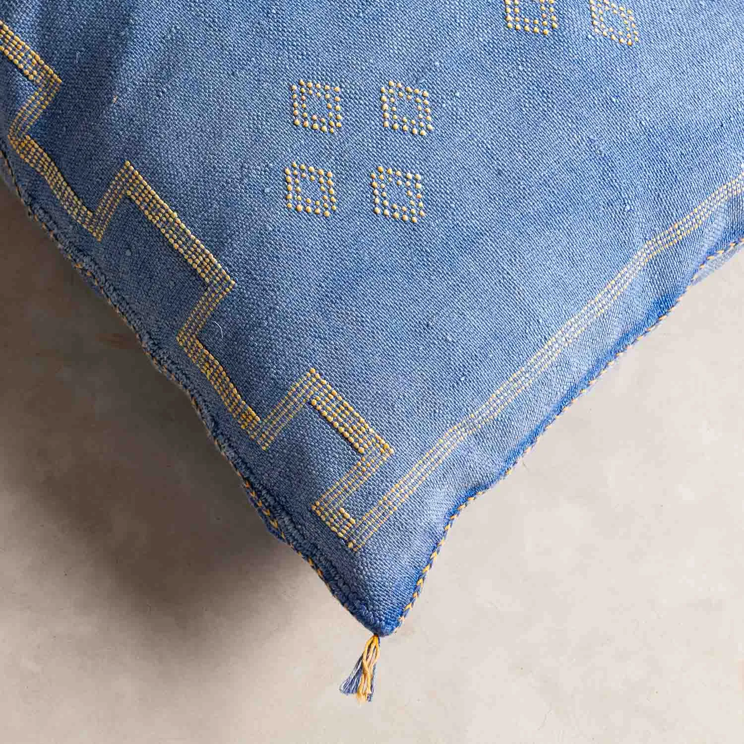 Blue Cactus silk pillow cover