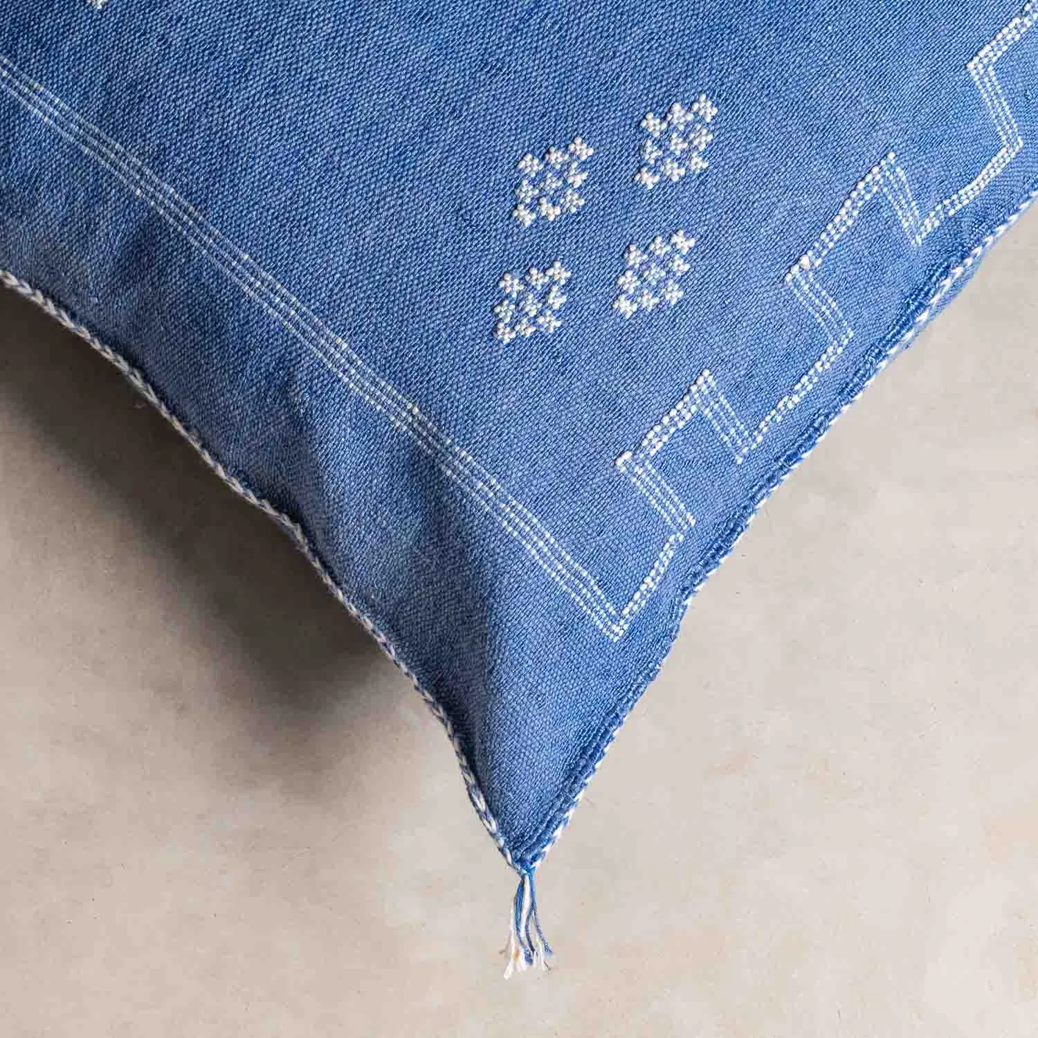 Blue Cactus silk pillow cover