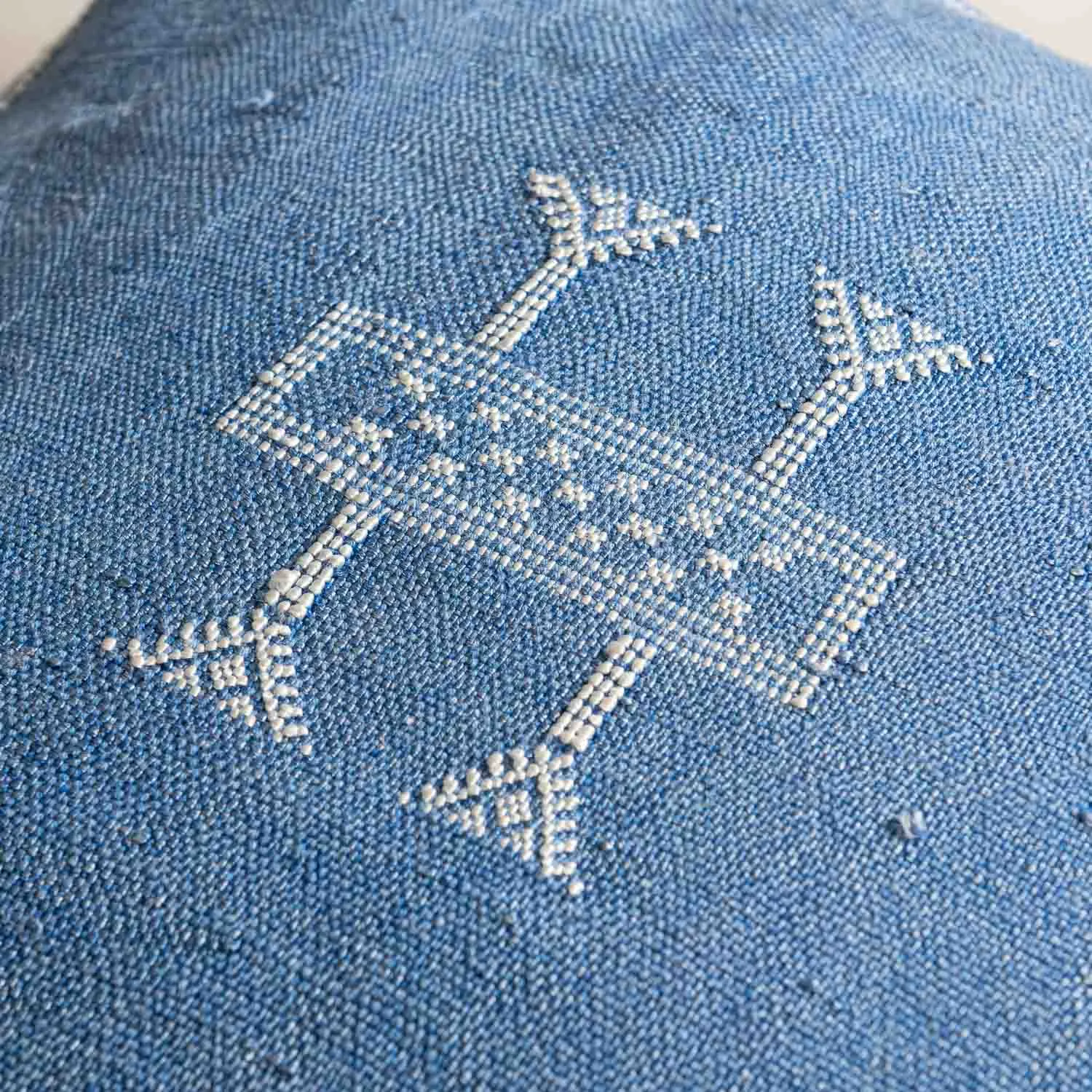 Blue Cactus silk pillow cover