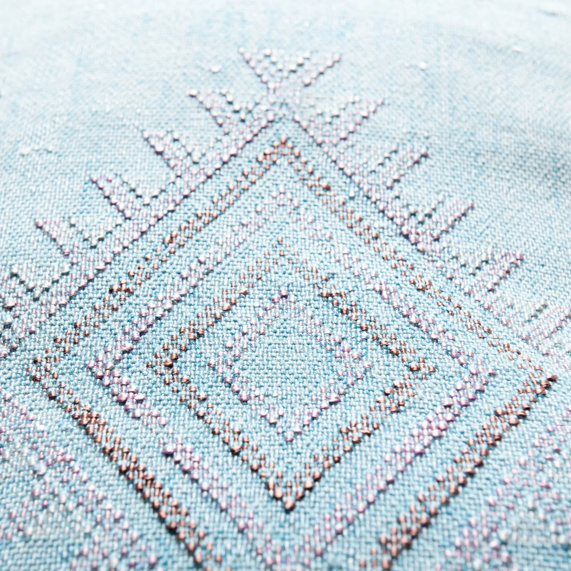 Blue Cactus silk pillow cover