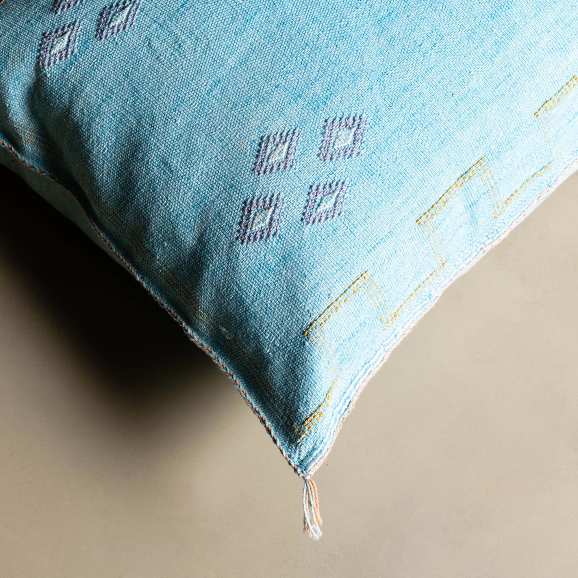 Blue Cactus silk pillow cover