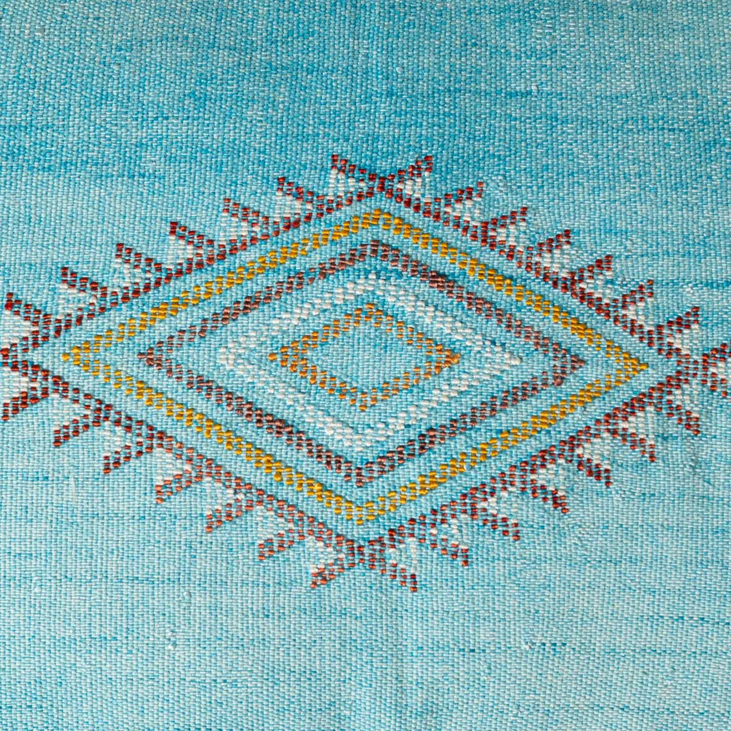 Blue Cactus silk pillow cover