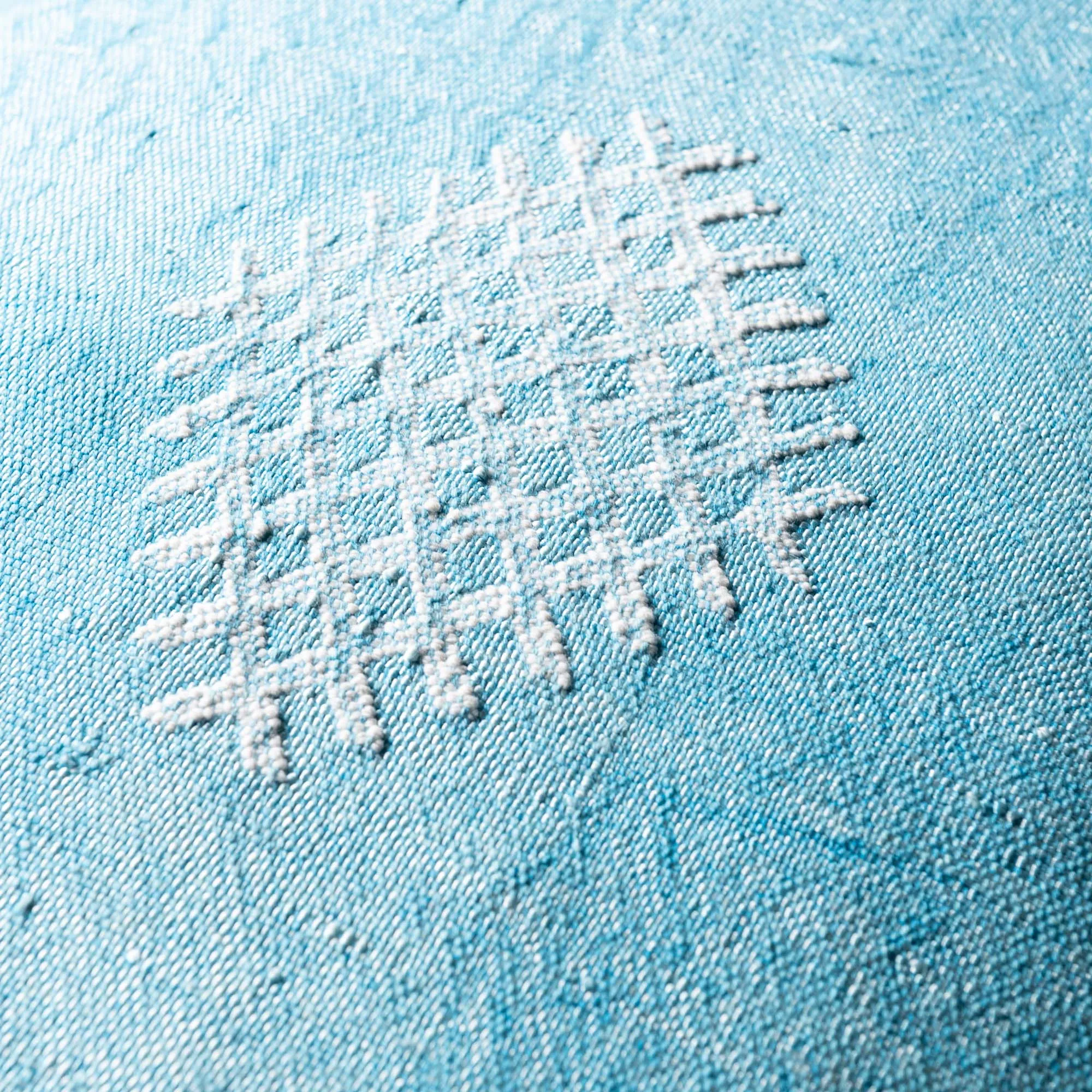 Blue Cactus silk pillow cover