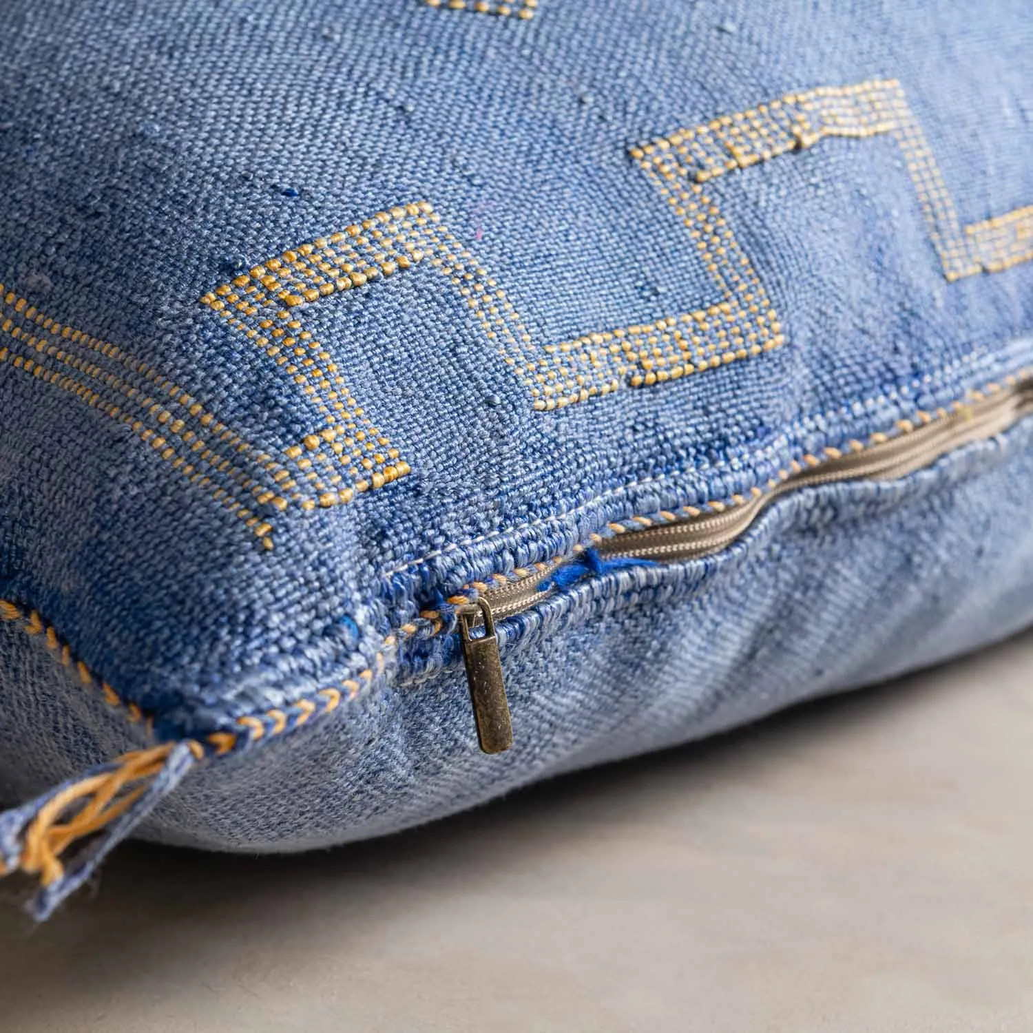 Blue Cactus silk pillow cover