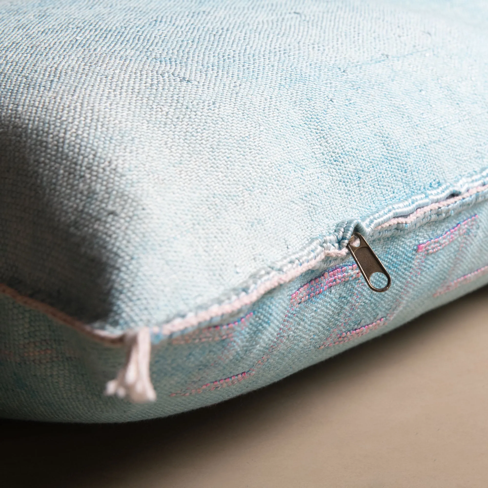 Blue Cactus silk pillow cover