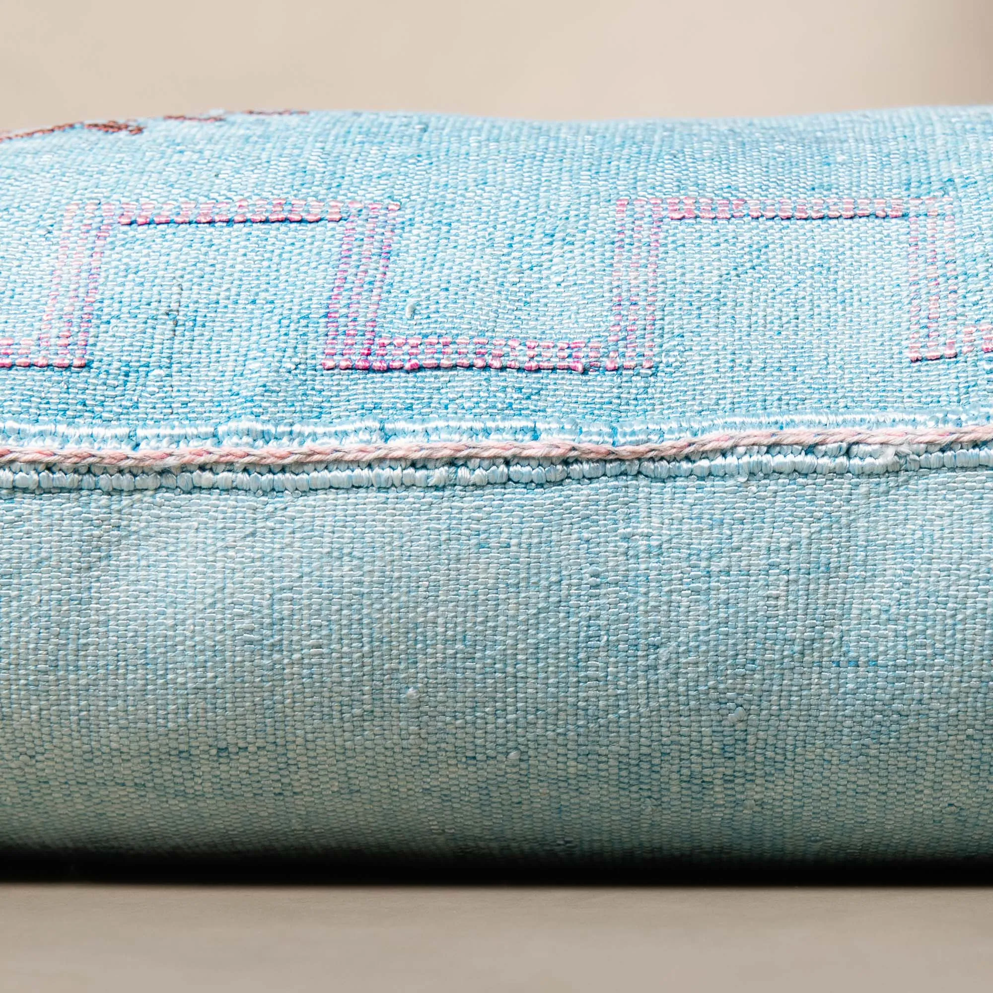 Blue Cactus silk pillow cover