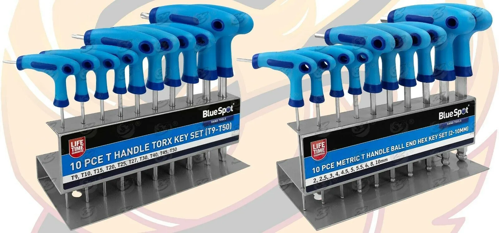BLUESPOT 20PCS T - HANDLE TORX & HEX KEY SET ( H2 - H10 ) ( T9 - T50 )