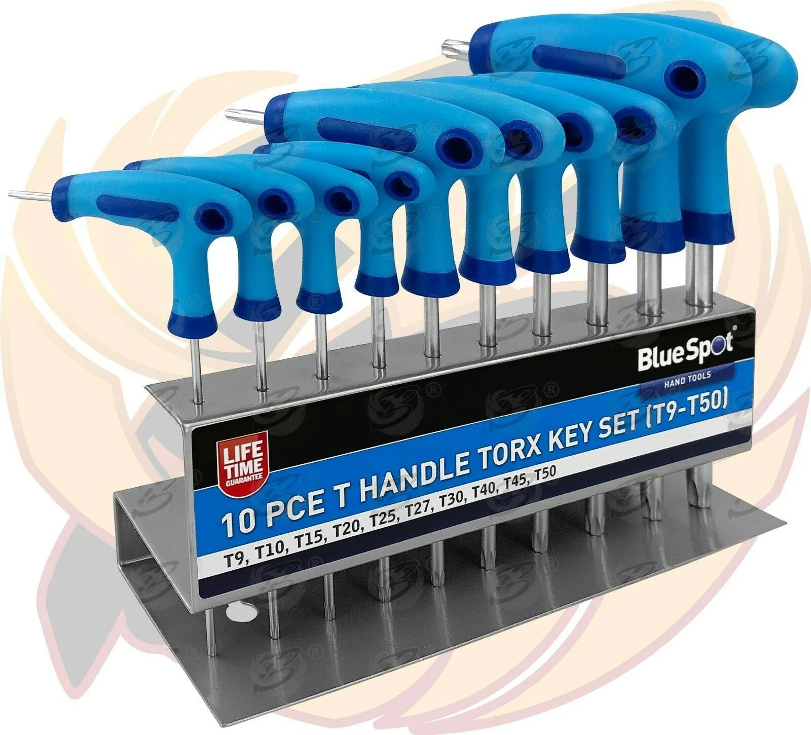 BLUESPOT 20PCS T - HANDLE TORX & HEX KEY SET ( H2 - H10 ) ( T9 - T50 )