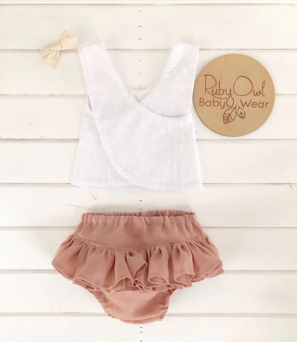 Blush Linen Pinafore Set