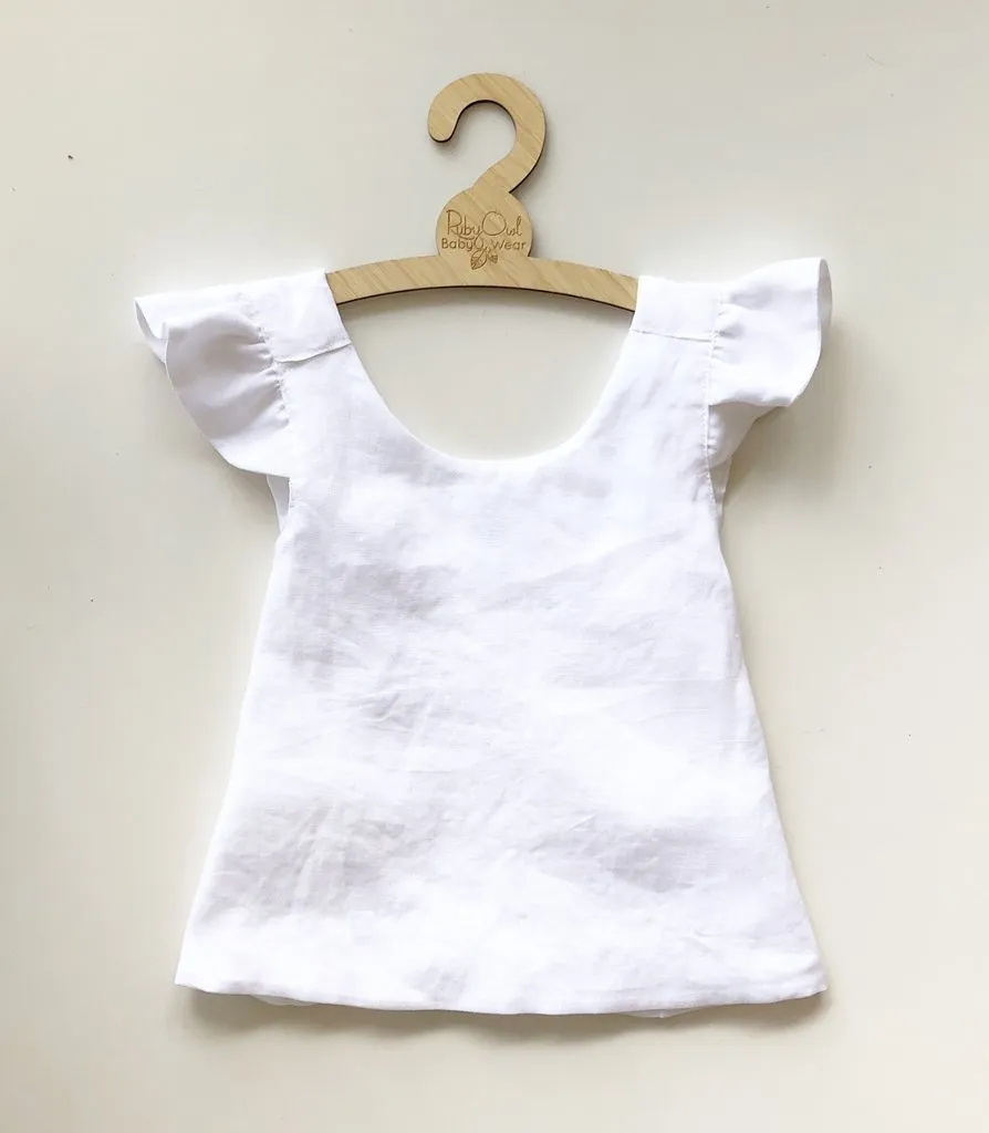 Blush Linen Pinafore Set