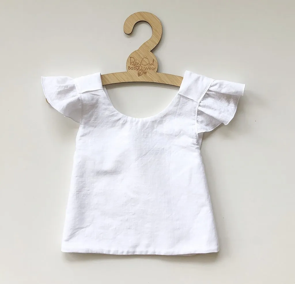 Blush Linen Pinafore Set