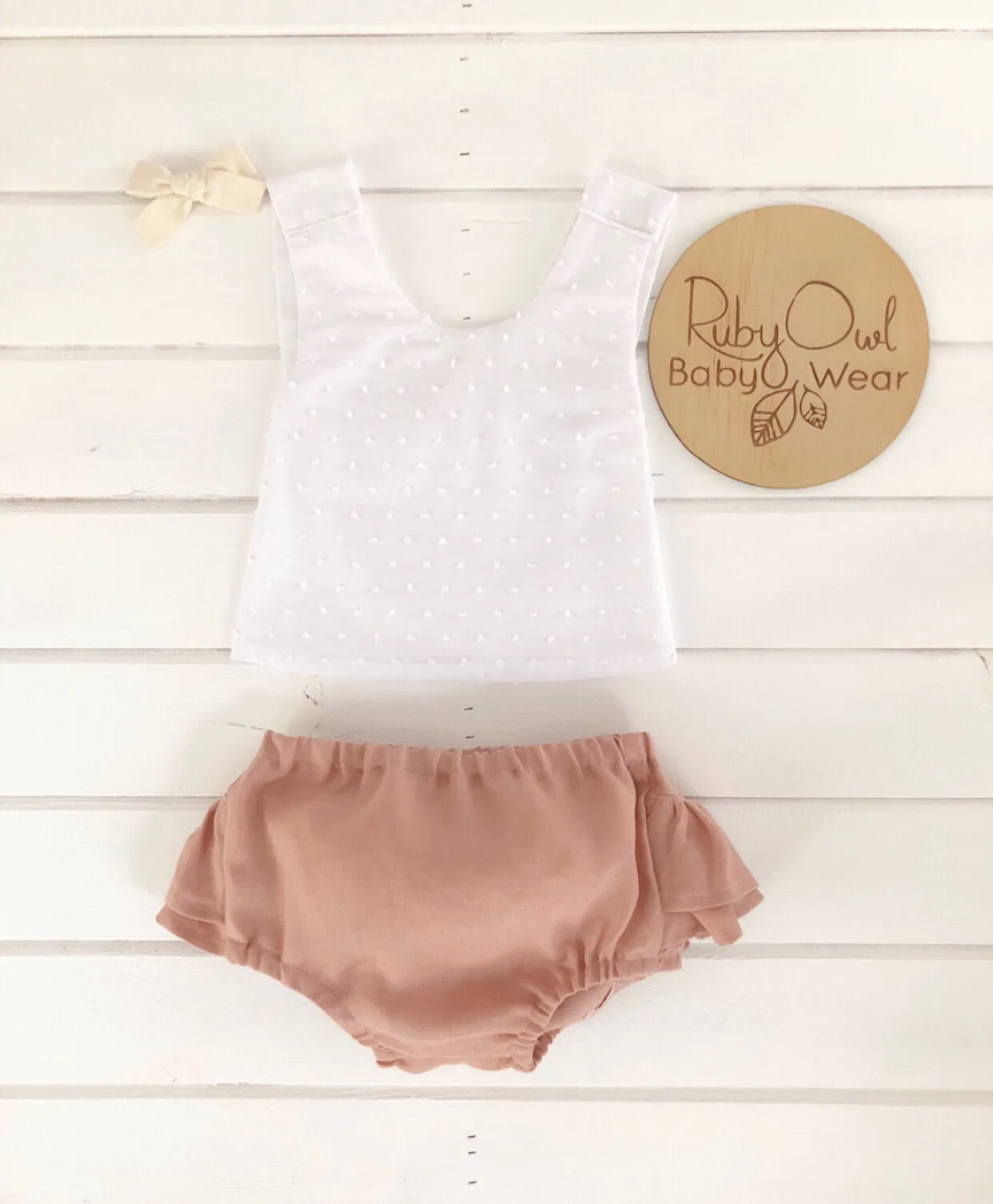 Blush Linen Pinafore Set