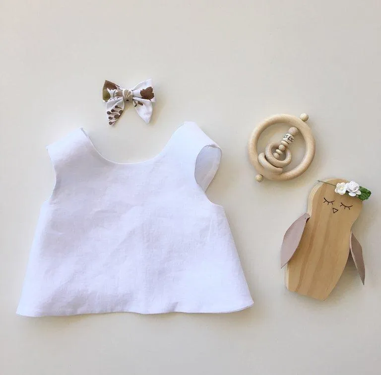 Blush Linen Pinafore Set