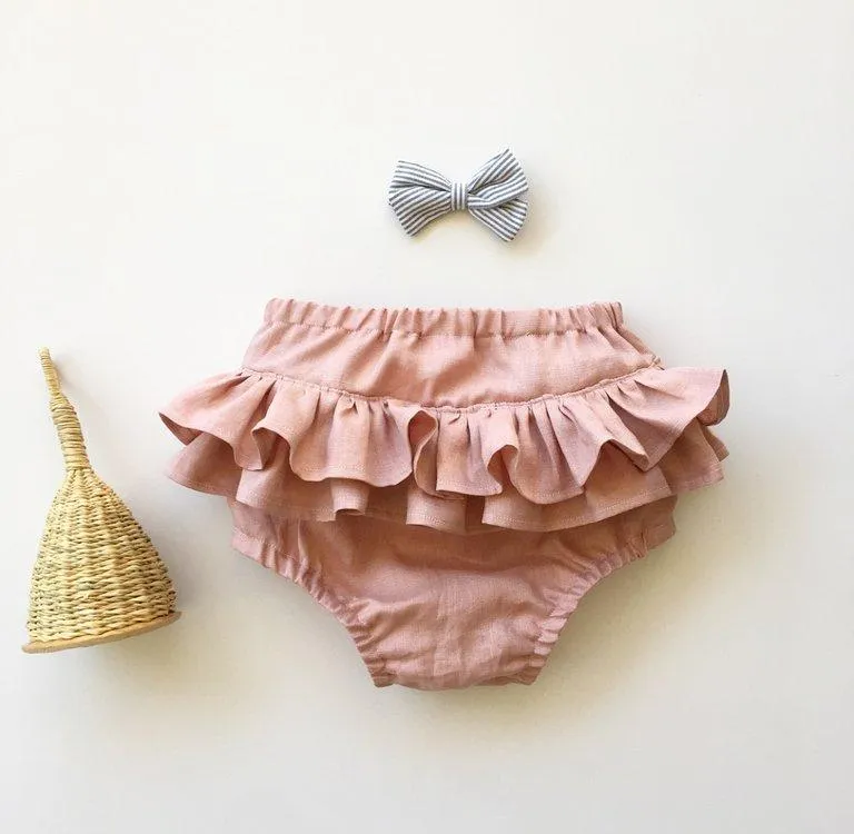 Blush Linen Pinafore Set