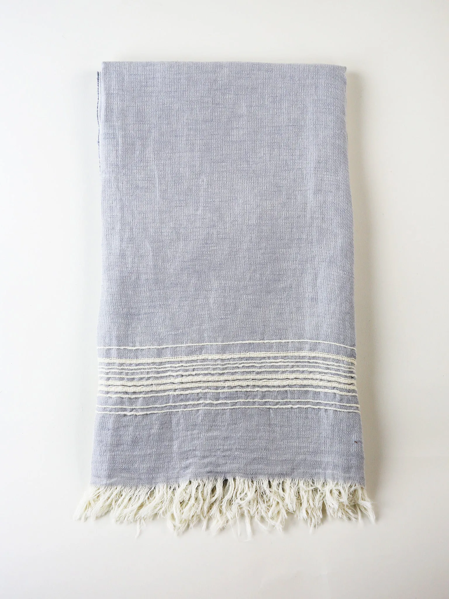 Bodrum Linen Embroidered Stripe Pestamel