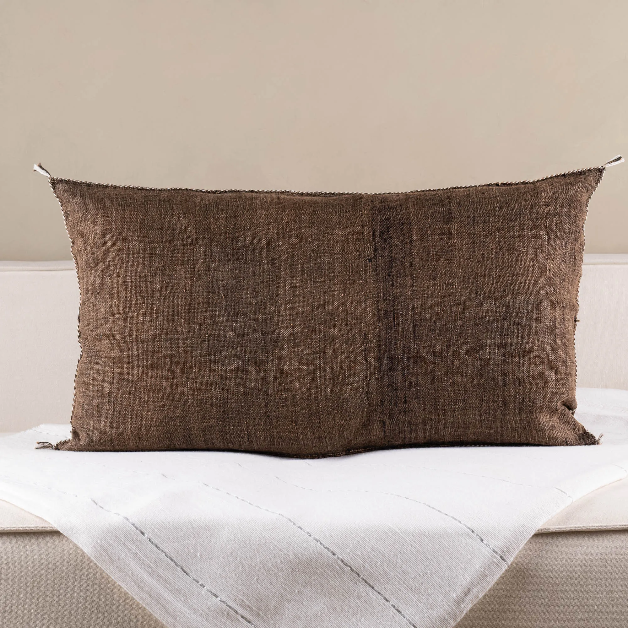 Brown Cactus silk pillow cover