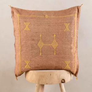 Brown Cactus silk pillow cover