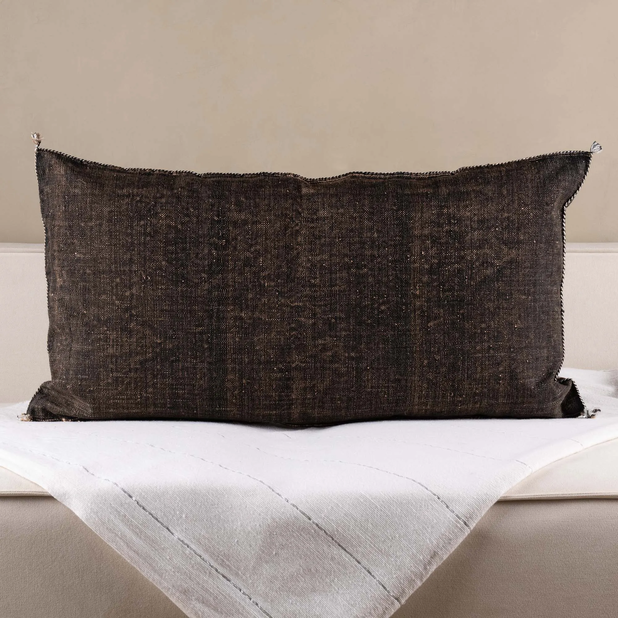 Brown Cactus silk pillow cover