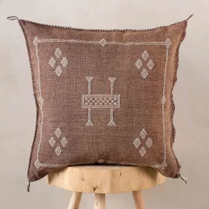 Brown Cactus silk pillow cover