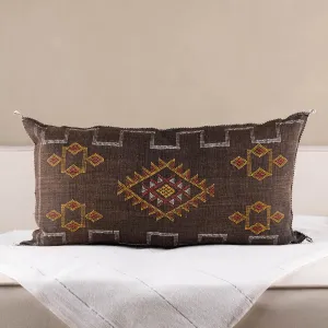 Brown Cactus silk pillow cover