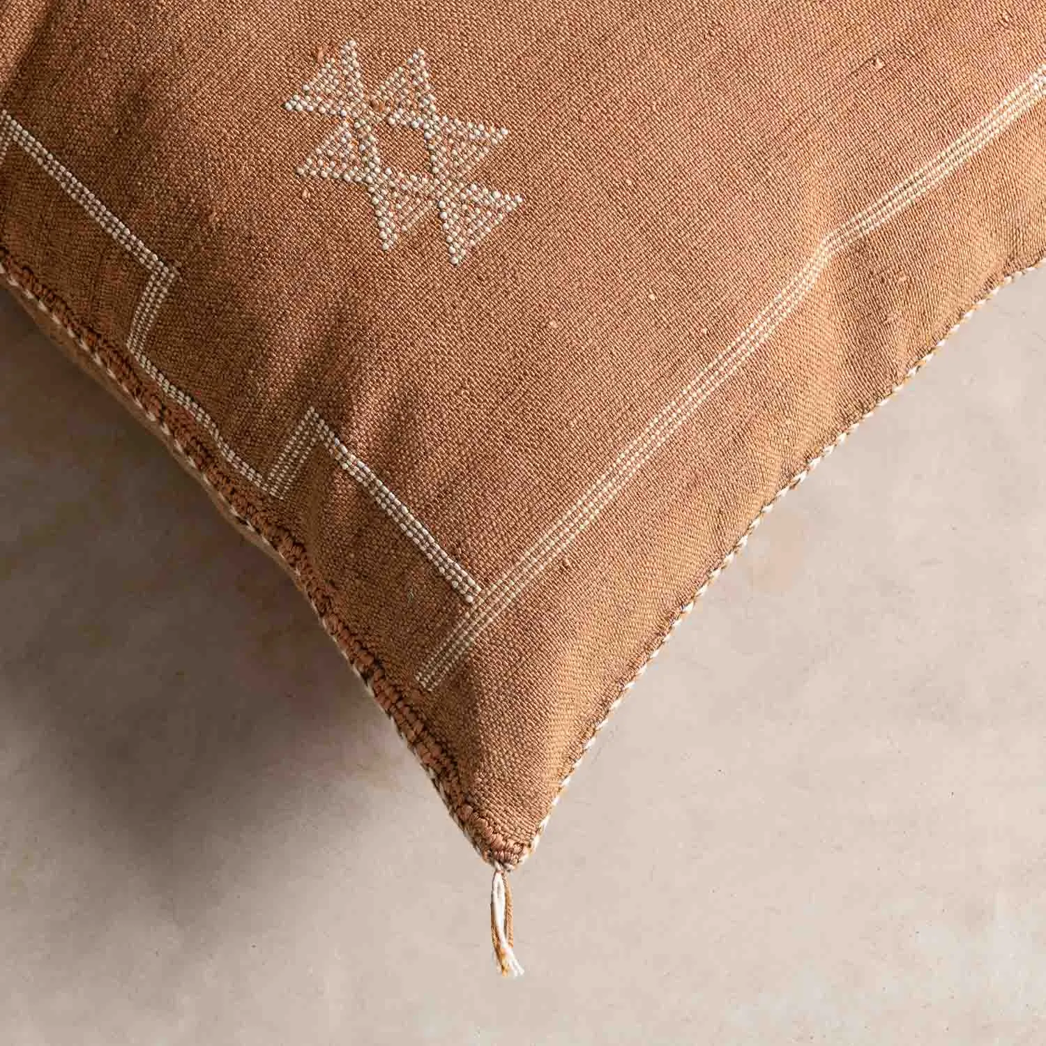 Brown Cactus silk pillow cover