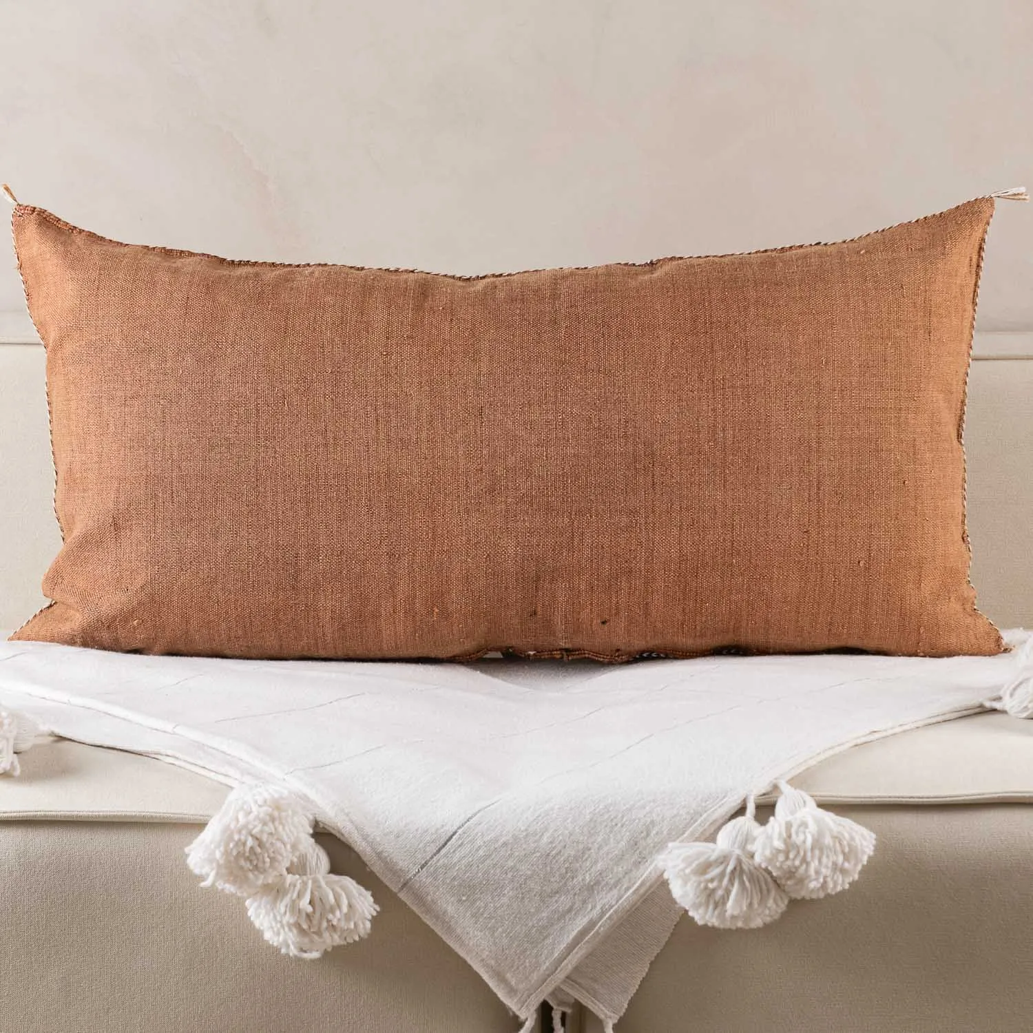 Brown Cactus silk pillow cover