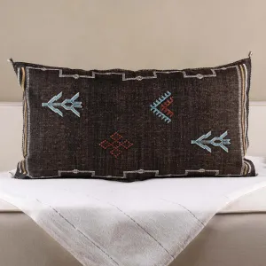 Brown Cactus silk pillow cover