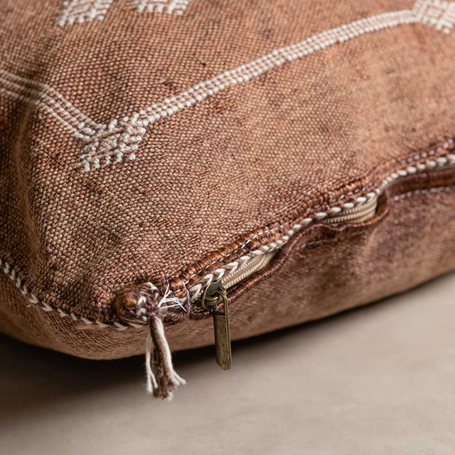 Brown Cactus silk pillow cover