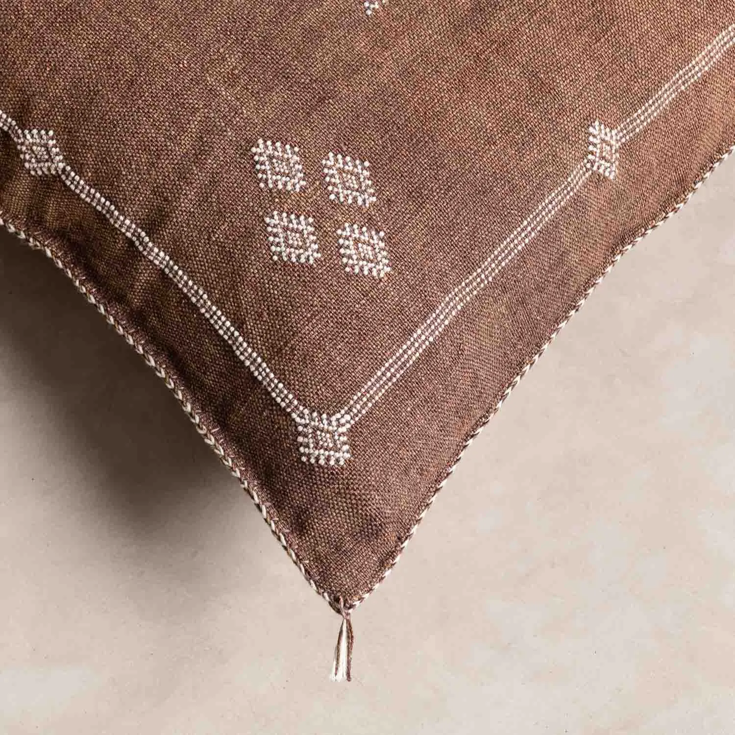Brown Cactus silk pillow cover