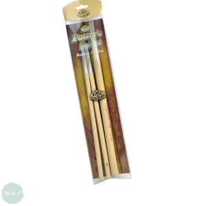 BRUSH SET - Chinese, Sumi-e Painting & Calligraphy - Bamboo Brush WHITE Hair - SET OF 3