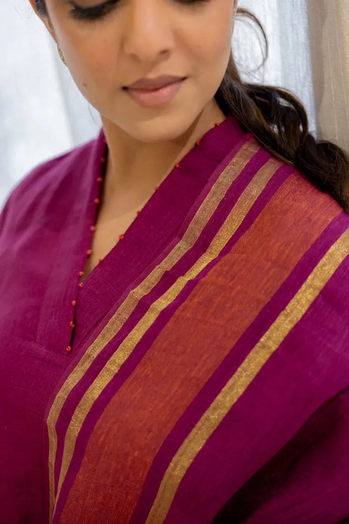 Burgundy Bliss Kurta Set with Dupatta