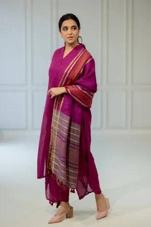 Burgundy Bliss Kurta Set with Dupatta