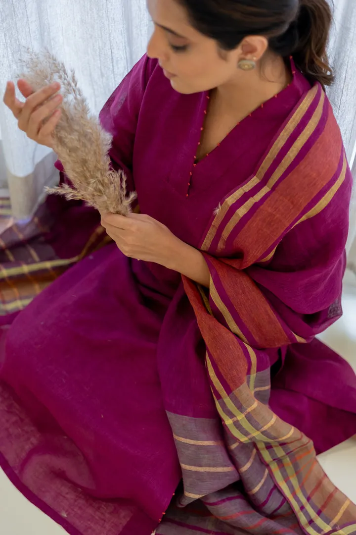 Burgundy Bliss Kurta Set with Dupatta