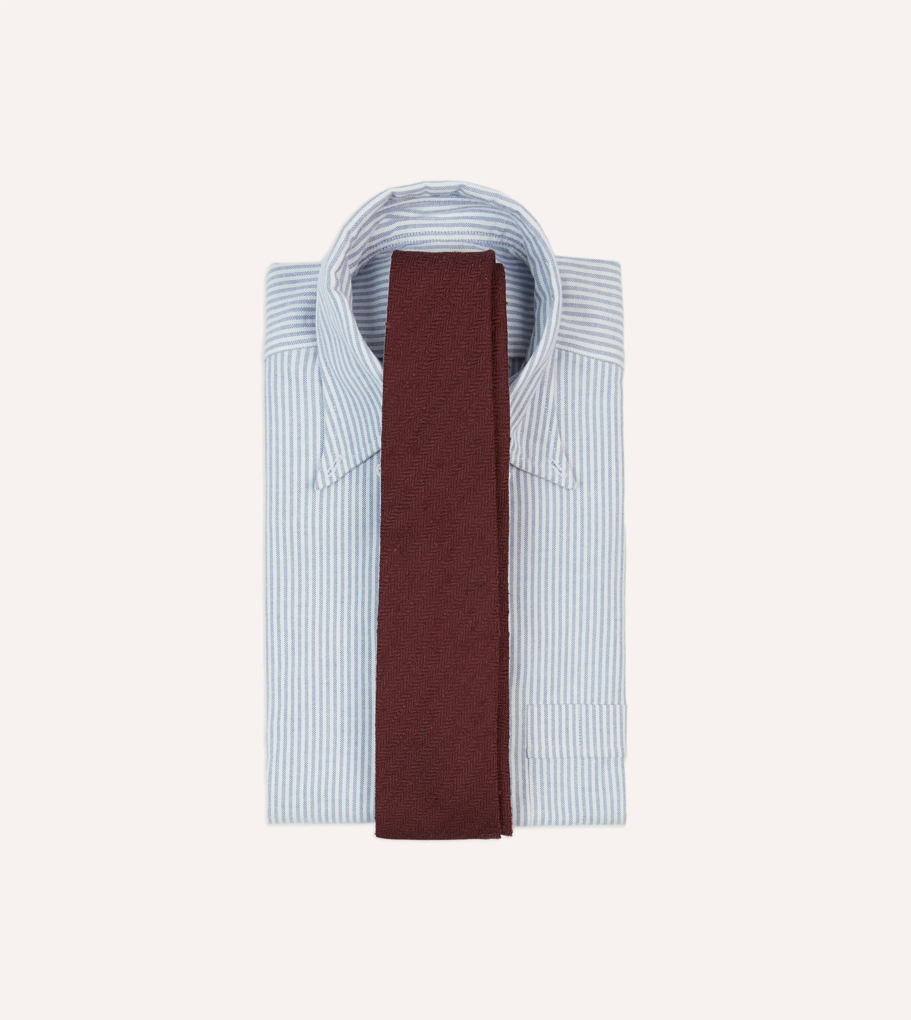 Burgundy Herringbone Shantung Silk Tipped Tie