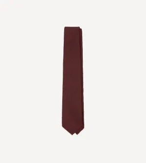 Burgundy Herringbone Shantung Silk Tipped Tie