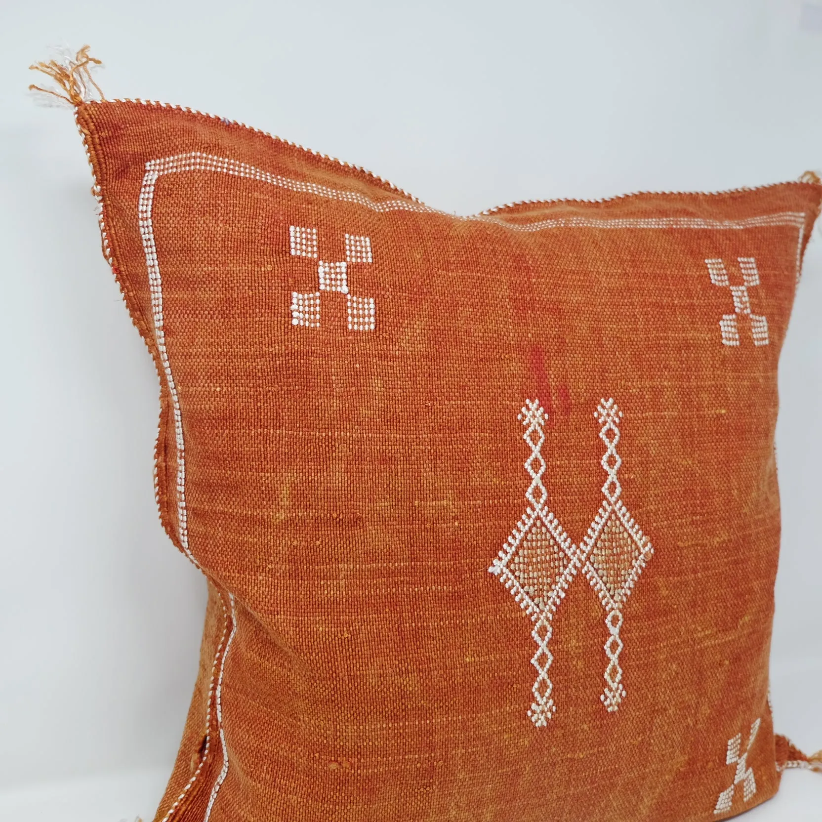 Burnt Orange Moroccan Cactus Sabra Silk Pillow
